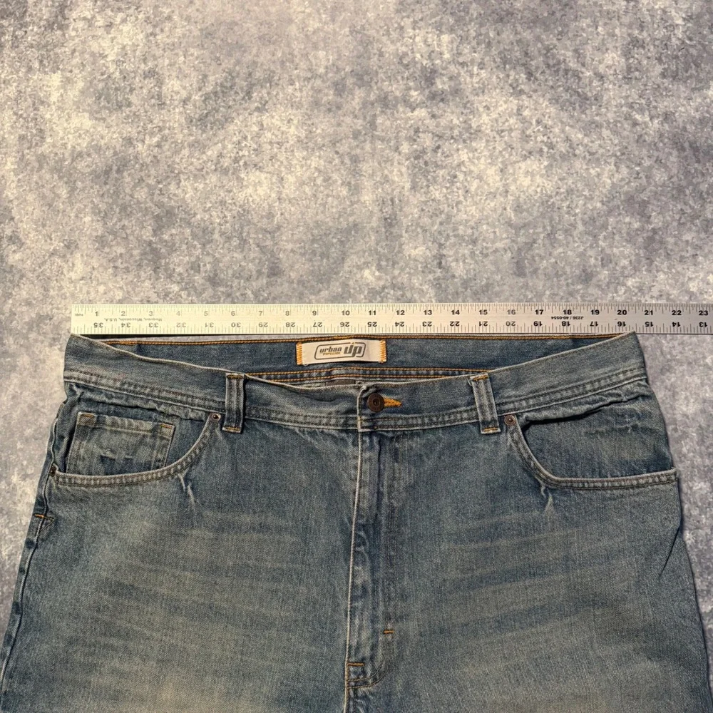 Y2K Urban Pipeline Mens Blue Denim Jean Shorts Size 40 Baggy Relaxed Fit‎ Cotton